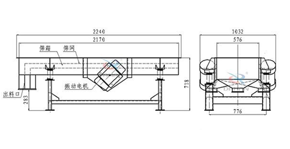 側振式直線(xiàn)篩結構圖